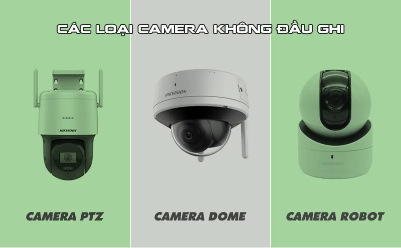 Các loại camera không cần đầu ghi: Camera Dome, camera PTZ, camera Robot