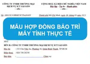 Mau Hop Dong Bao Tri May Tinh Ictsaigon