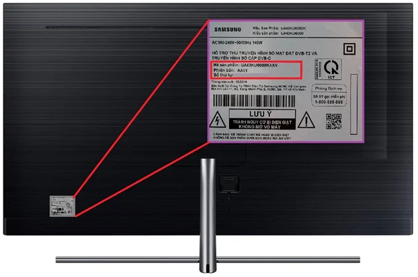Kiểm tra qua model của tivi Samsung