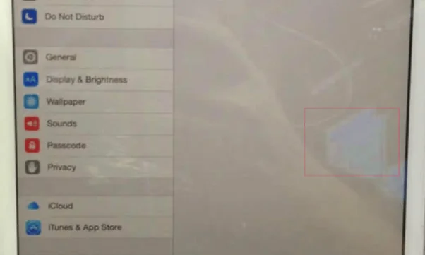 Dấu hiệu màn hình iPad bị phản quang